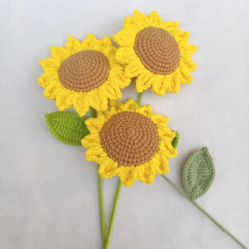 Girasol de ganchillo hecho a mano para decoración