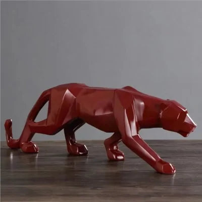Estatua de leopardo de resina abstracta