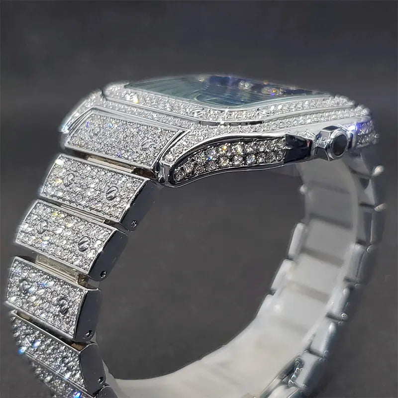 Reloj Cuadrado de Diamantes Ice Out de Lujo